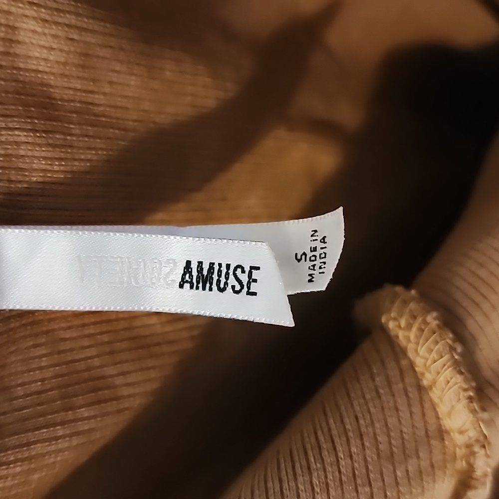 AMuse Ribbed Brown Bodysuit - Picture 4 of 5